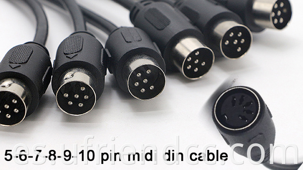 13 pin Midi Din Cable Factory Midi Din 5pin 6pin 7pin 8pin cable